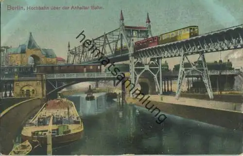 Berlin - Hochbahn über der Anhalter Bahn - Verlag L. Sch. B.