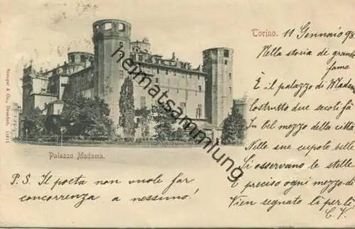 Torino - Palazzo Madama - Verlag Stengel & Co. Dresden - gel. 1898