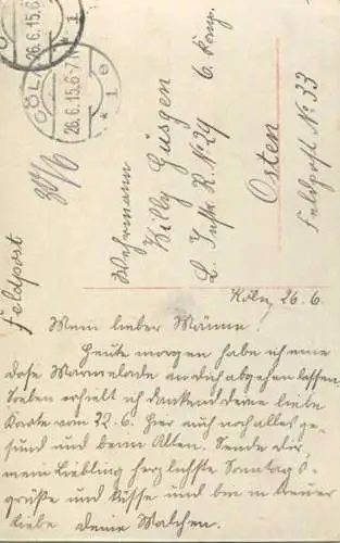 Im täglichen Gebet - Feldpost - gel. 1915