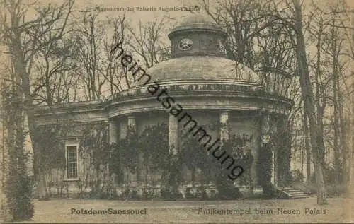 Potsdam - Schloss Sanssouci - Antikentempel beim Neuen Palais - Mausoleum der Kaiserin Auguste-Victoria gel. 1921