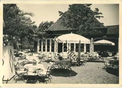 Offenburg - Burgerhof Terrassen-Cafe Restaurant - Inhaber O. Schroff Bartholdi - Hotel Union - Foto-AK-Grossformat