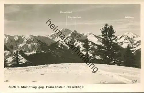 Blick vom Stümpfling gegen Plankenstein-Risserkogel - Foto-AK - Verlag Peter Triem München