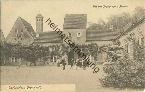 Jagdschloss Grunewald - Hof mit Jagdgruppe von Pierson - Verlag J. Goldiner Berlin ca. 1910