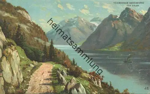 Telemarken - Bandakvand fra Dalen - Künstlerkarte signiert Rob. Kämmerer