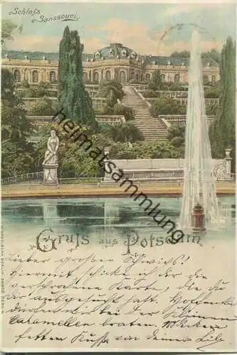 Gruss aus Potsdam - Schloss Sanssouci - Verlag W. Hagelberg Berlin