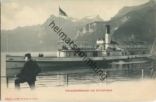 Vierwaldstättersee mit Urirothstock - Fahrgastschiff Italia - Edition Photoglob Co. Zürich ca. 1900