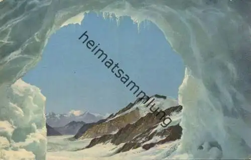 Jungfraujoch - Ausblick vom Sphinxstollen - Verlag Jean Gaberell Thalwil gel. 1959