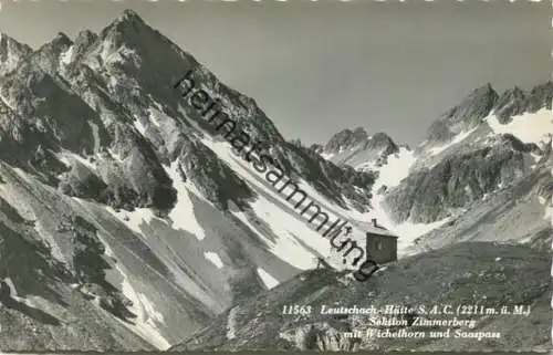 Leutschach Hütte - Sektion Zimmerberg - Wichelhorn - Saaspass - Foto-AK - Verlag Suter Oberrieden