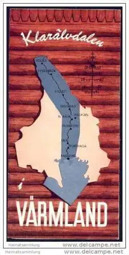 Schweden - Värmland 1964 - Faltblatt mit 10 Abbildungen