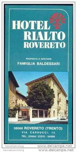 Rovereto 60er Jahre - Hotel Rialto - Faltblatt mit 8 Abbildungen