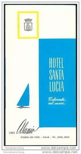Alassio 70er Jahre - Hotel Santa Lucia - Faltblatt mit 6 Abbildungen