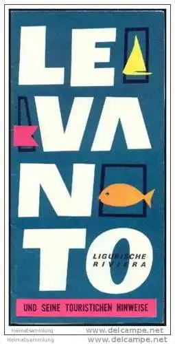 Levanto 1967 - Faltblatt mit 13 Abbildungen - Ortsplan