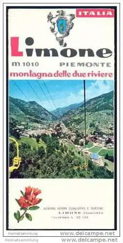 Limone Piemonte 1964 - Faltblatt mit 14 Abbildungen - Reliefkarte signiert Oberracher