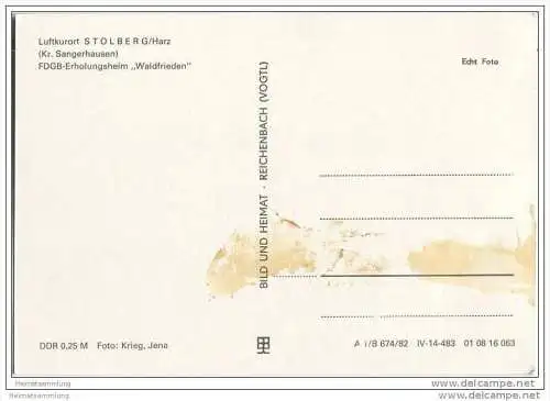 Stolberg - FDGB-Erholungsheim Waldfrieden - Foto-AK Grossformat