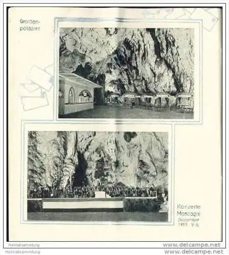 Die königlichen Grotten von Adelsberg 1932 - Postumia bei Trieste - Postojnska jama - 20 Seiten mit 34 Abbildungen