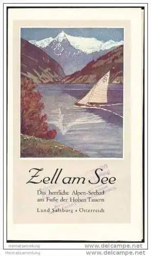 Zell am See 1932 - Faltblatt mit 14 Abbildungen - Hotel- und Gaststättenverzeichnis