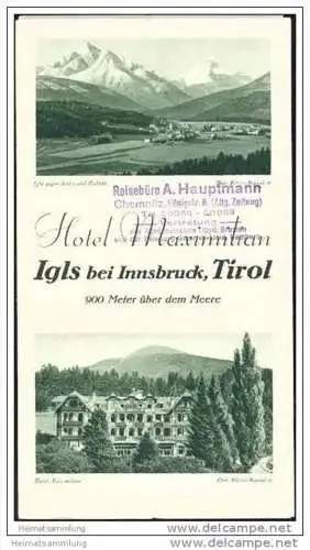 Igls 1932 - Hotel Maximilian&nbsp;- Faltblatt mit 9 Abbildungen