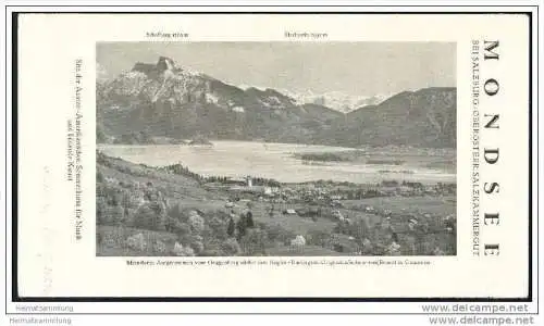 Mondsee 1931 - Faltblatt mit 6 Abbildungen - Hotel- und Gasthof-Verzeichnis