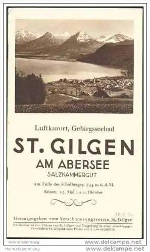 St. Gilgen 1931 - 20 Seiten mit 40 Abbildungen - Lageplan gezeichnet von Ludwig Feitzinger 1927