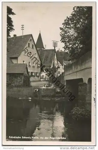 Vorra an der Pegnitzbrücke - Foto-AK - Verlag Ludwig Riffelmacher Fürth gel. 1943