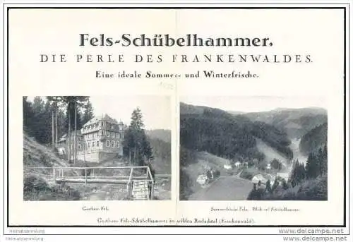 Fels-Schübelhammer - Gast- und Pensionshaus Fels - Schwarzenbach am Wald - DIN-A4 Blatt mit 3 Abbildungen - gefaltet