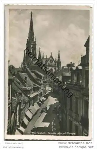 Mülhausen - Mulhouse - Schulstrasse - Tempel - Foto-AK