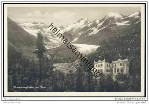 Morteratschgletscher mit Hotel - Foto-AK
