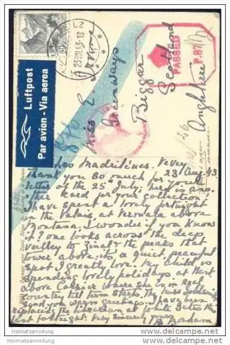 Paysage pres Zinal - Luftpost - Zensur