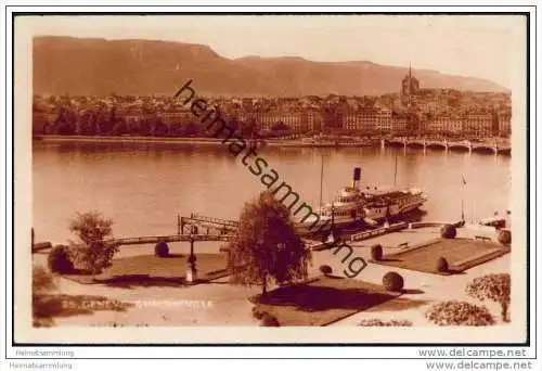 Genf Geneve - Quai et Ville - Dampfer Montreux - Foto-AK