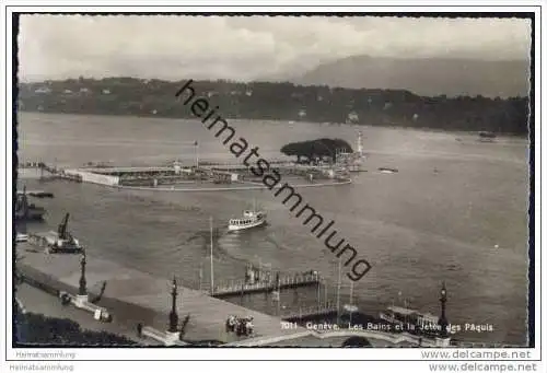 Geneve - Les Bains et la Jetee des Paquis - Foto-AK