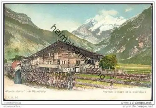 Alpenwirtschaft mit Blümlisalp ca. 1900