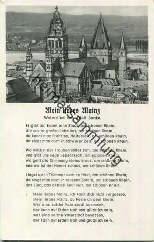 Mainz - Mein liebes Mainz - Walzerlied von Adolf Baake - Verlag Böttger Bad Godesberg