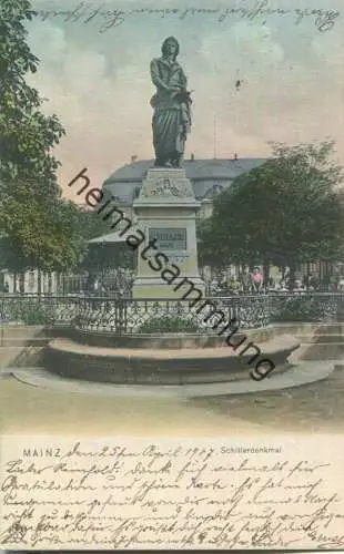 Mainz - Schiller-Denkmal - Verlag L. Klement Frankfurt