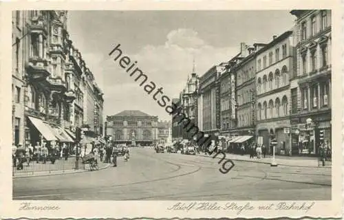 Hannover - Adolf-Hitler-Strasse mit Bahnhof