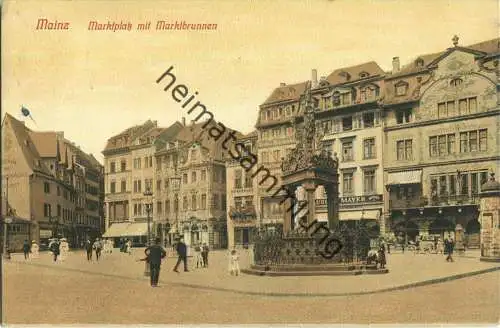 Mainz - Marktplatz - Brunnen - Verlag K. Suder Mainz