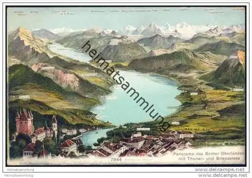 Panorama des Berner Oberlandes mit Thuner- und Brienzersee ca. 1905