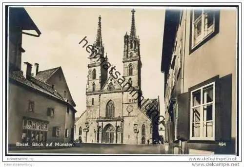 Basel - Blick auf Münster - Foto-AK