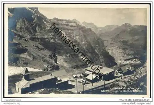 Jungfraujoch - Station Eigergletscher - Foto-AK 30er Jahre