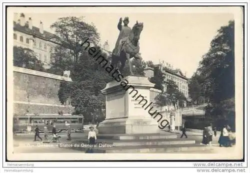 Geneve - Statue du General Dufour - Foto-AK 20er Jahre