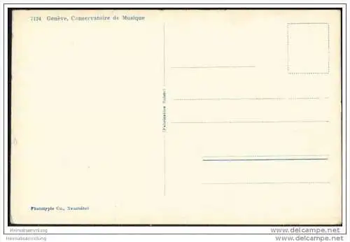 Geneve - Conservatoire de Musique - Foto-AK