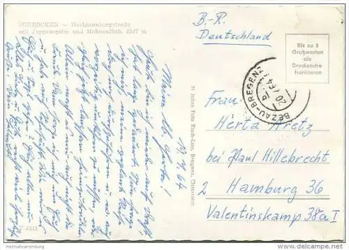 Schröcken - Hochtannbergstrasse mit Juppenspitze - AK Grossformat - Verlag Risch-Lau Bregenz gel. 1964