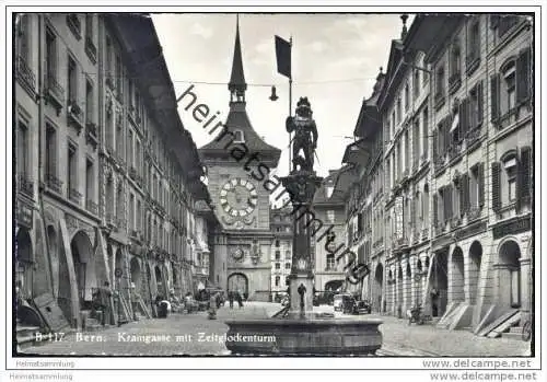 Bern - Kramgasse mit Zeitglockenturm - Foto-AK