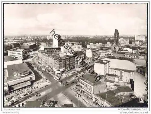 Berlin - Kurfürstendamm - Joachimstalerstrasse und Bahnhof Zoo - Foto-AK Grossformat