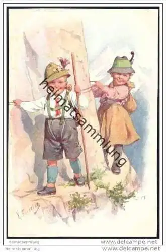 In den Bergen - Künstlerkarte K. Feiertag