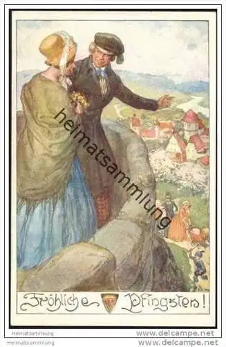Fröhliche Pfingsten - Künstlerkarte - Deutscher Schulverein Karte Nr. 578