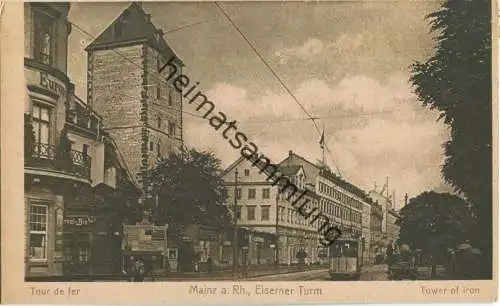 Mainz - Eiserner Turm - Strassenbahn - Verlag Jacobi Kunstanstalt Frankfurt