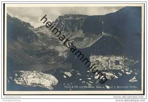 Artur von Schmidt-Hütte - Säuleck - Dessner See - Foto-AK 1924
