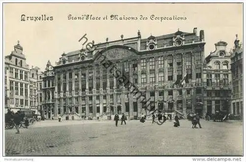 Bruxelles - Brüssel - Grand Place et Maisons des Corporations - Rückseite beschrieben 1914