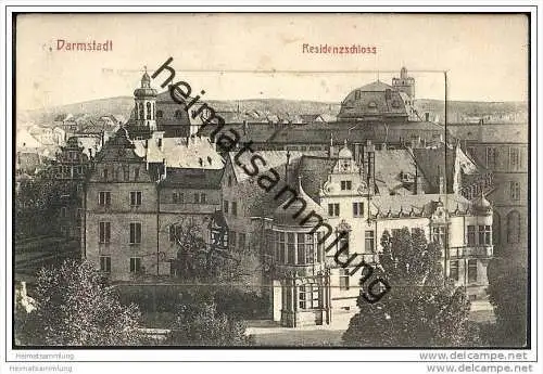 Darmstadt - Residenzschloss - Leporellokarte mit 10 kleinen Bildern