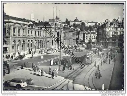 Zürich Hauptbahnhof - Foto-AK Grossformat - Bus - Strassenbahn